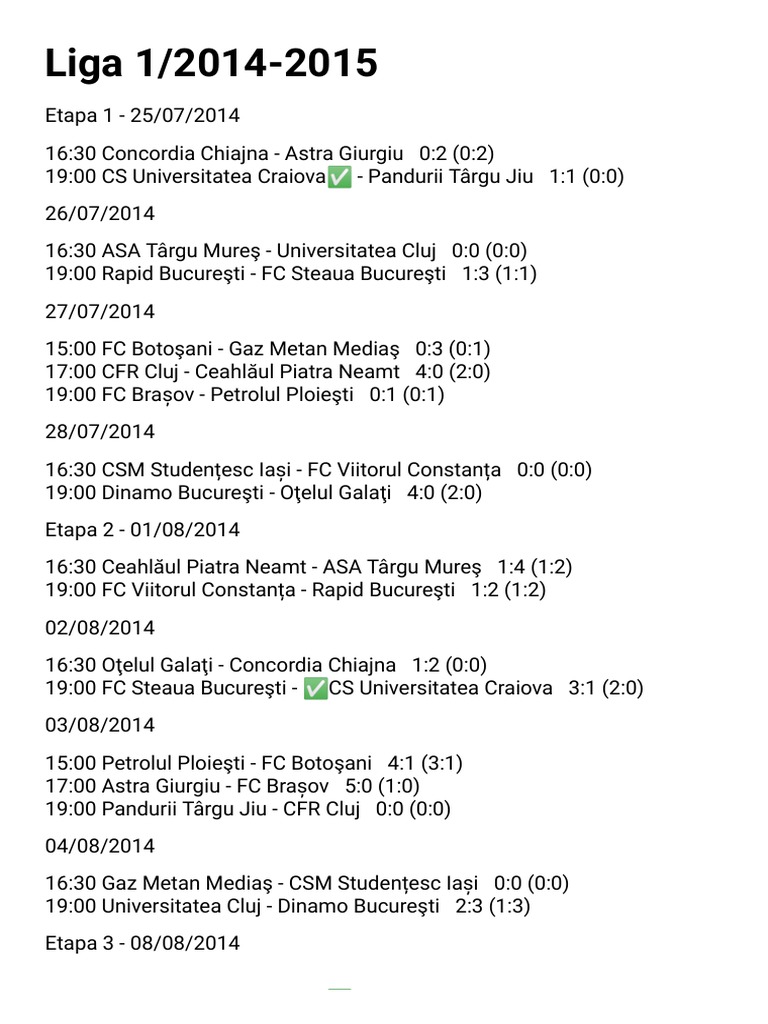 Liga 1 20142015 Steaua București 26 PDF Sports Sports Clubs