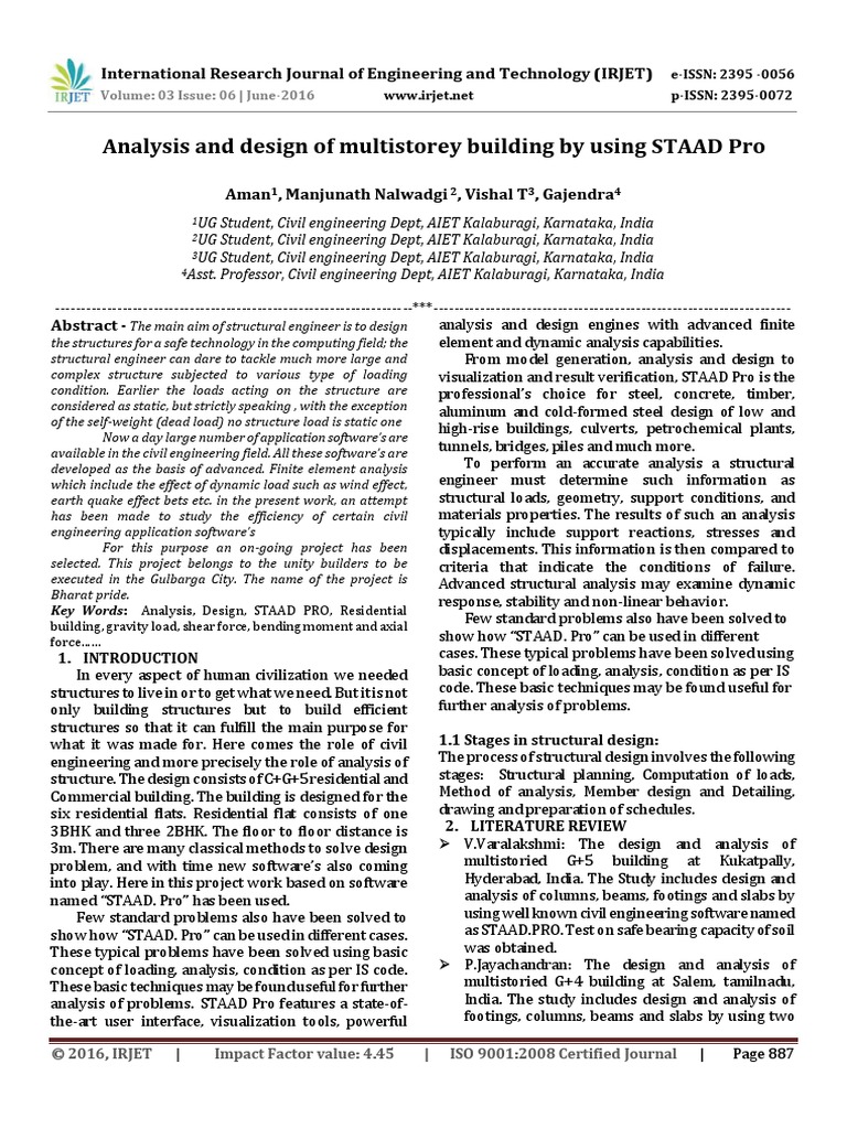 Analysis and Design of Multistorey Build PDF | PDF | Beam (Structure ...