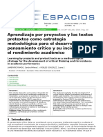 Aprendizaje Por Proyectos y Los Textos