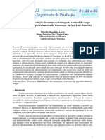 Redução do tempo no transporte vertical de carga no Conversor de Aço