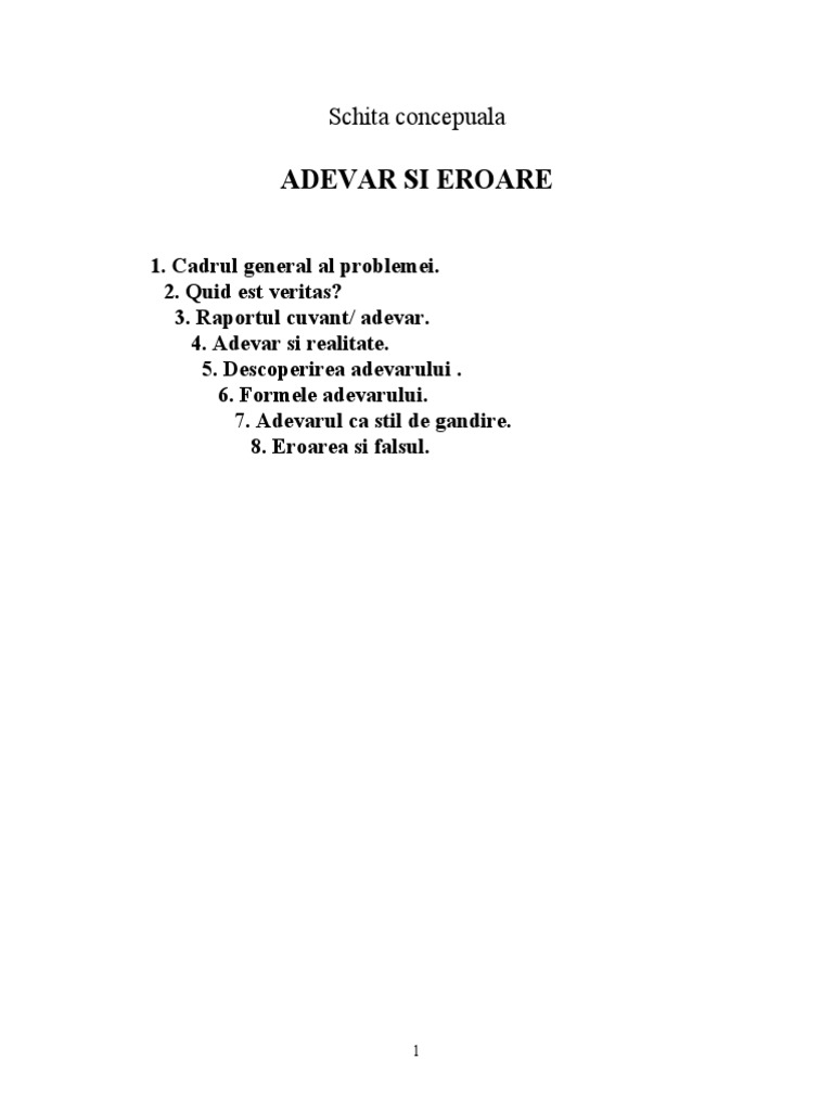 Adevar Si Eroare | PDF