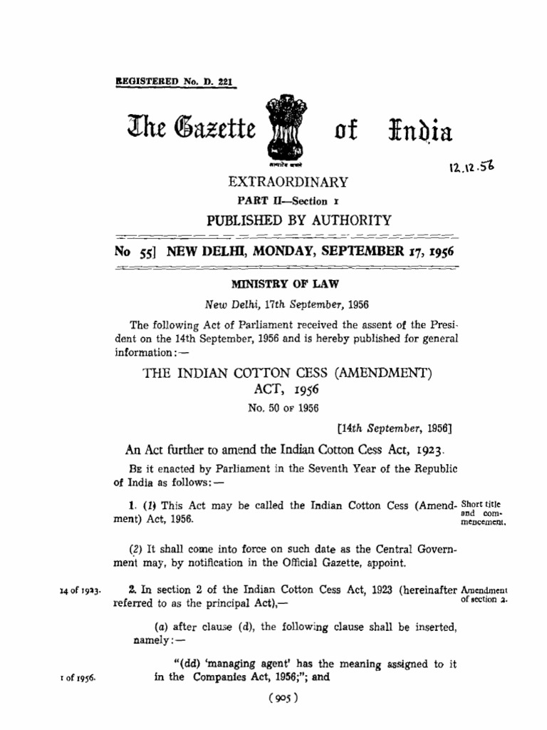 The gazette of india extraordinary published by authority pdf