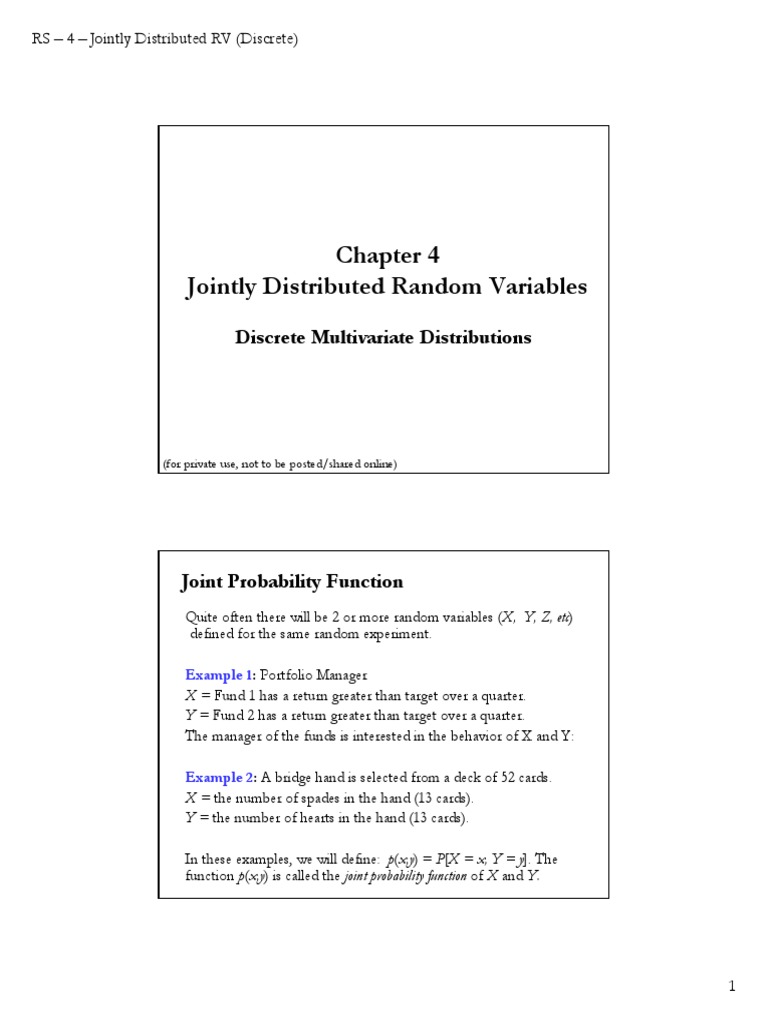 Joint Distributed Random Variable PDF | PDF | Probability Distribution ...