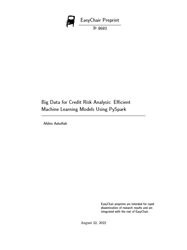 Big Data Credit Risk Analysis with PySpark | PDF | Machine Learning ...