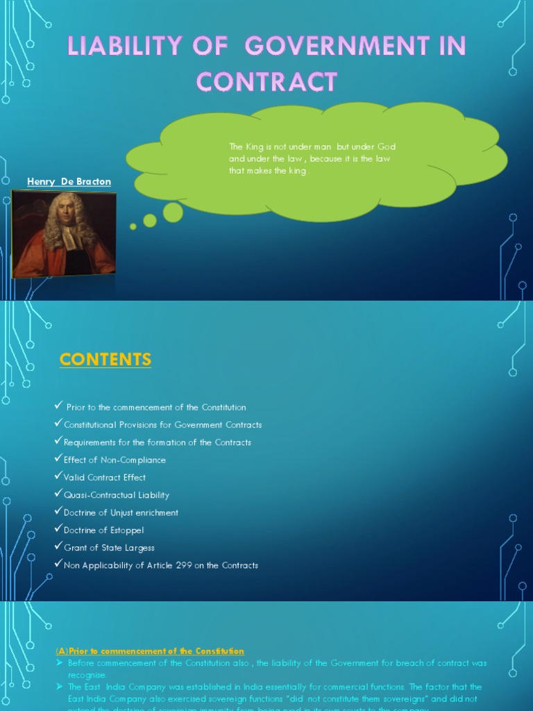 Liability of Governemnt in Contract-Admin | PDF | Estoppel | Legal ...