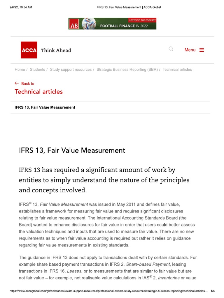 Ifrs 13 fair value measurement pdf