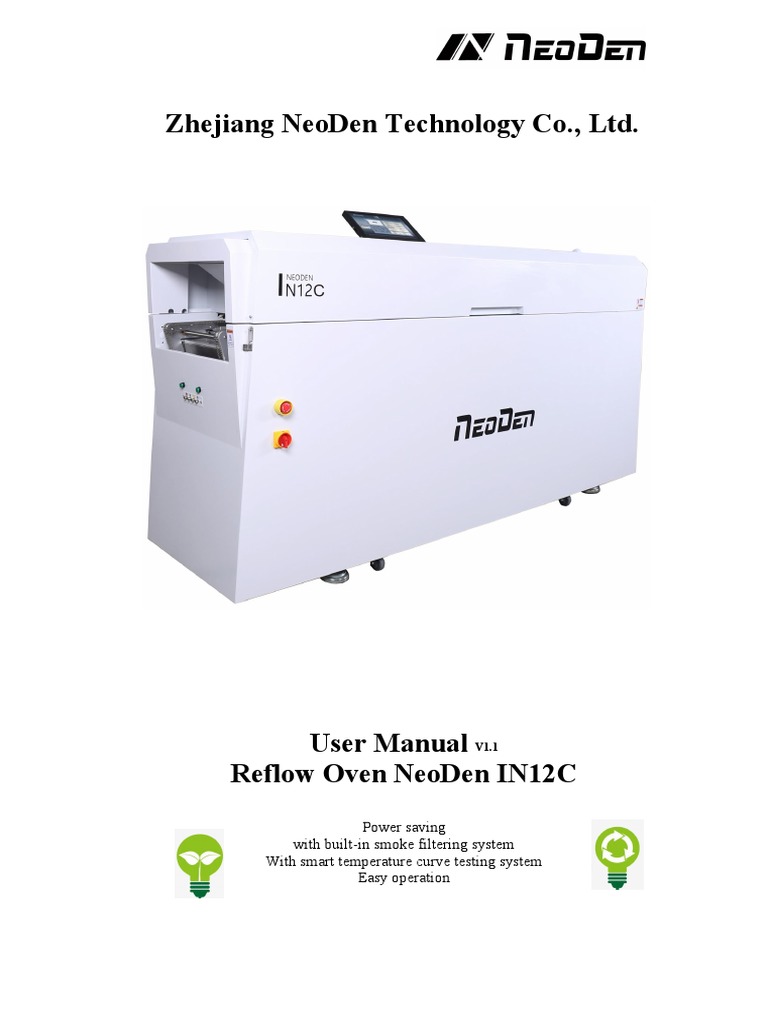 NeoDen IN12C Reflow Oven Manual | PDF | Soldering | Printed Circuit Board