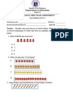 Math 1 Tagalog Regional Mid-Year Assessment