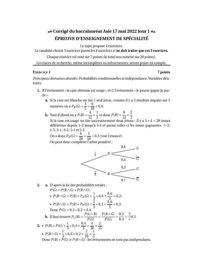 Corrige Bac | PDF | Géométrie | Mathématiques