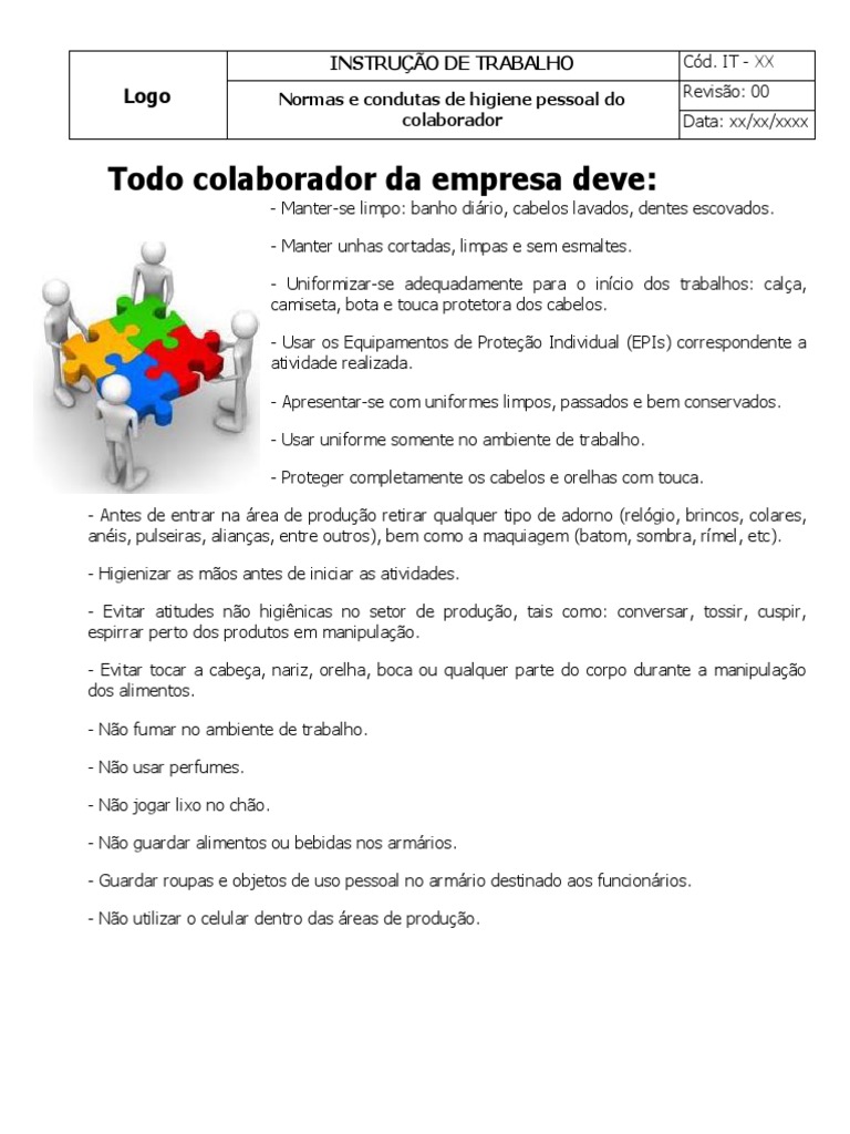Normas e Condutas de Higiene Pessoal Do PDF | PDF