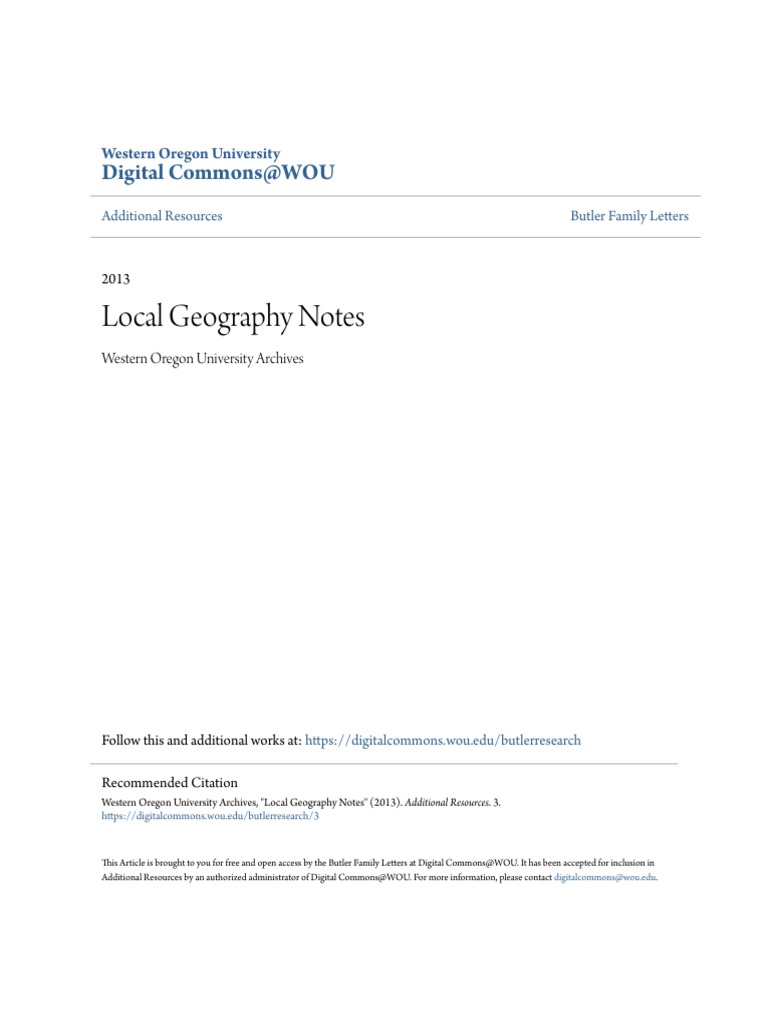 Local Geography Notes PDF The United States Society Of The United