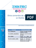 Otros Comandos de Uso Comun en MySQL