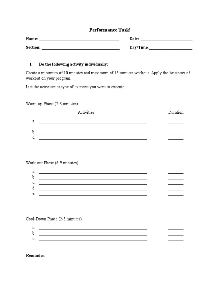 Create Your Personalized Workout Plan | PDF