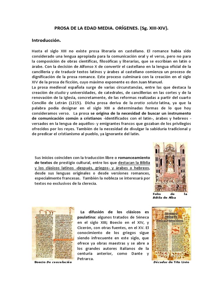 01 Visión General De Los Orígenes De La Prosa Medieval Pdf