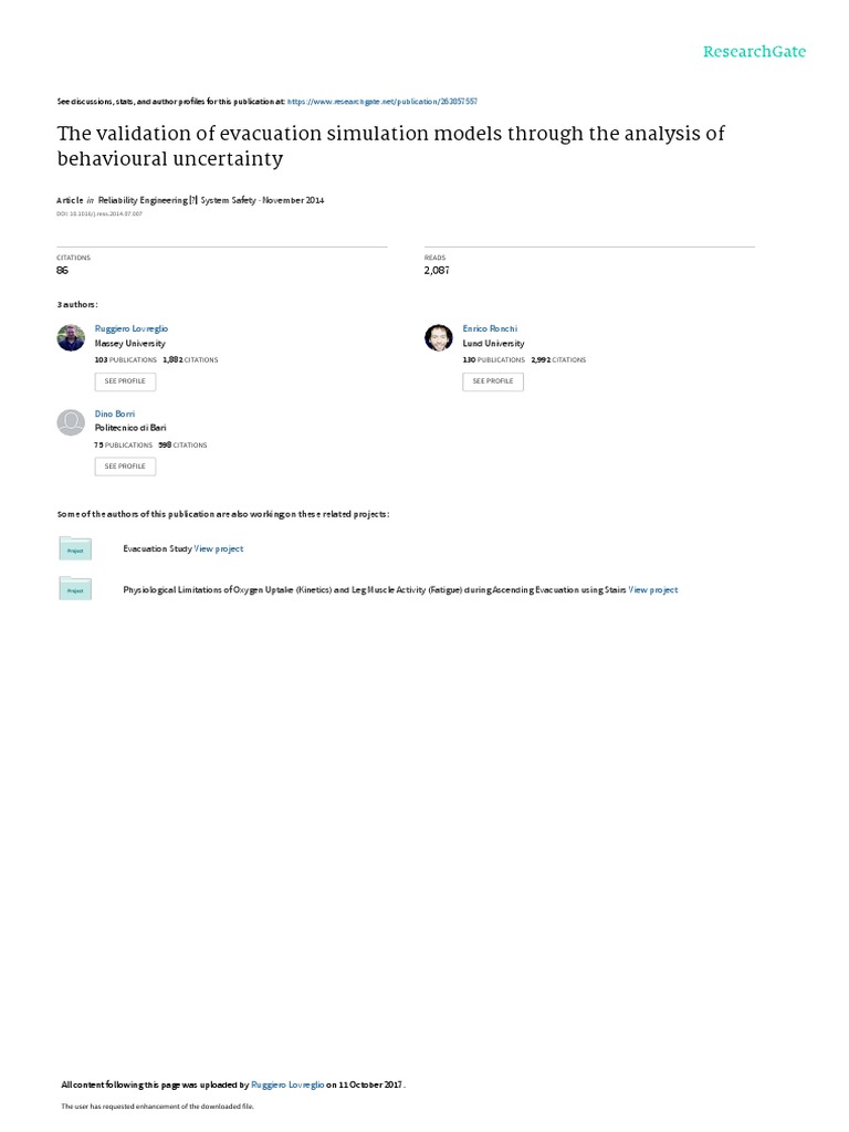 The Validation Of Evacuation Simulation Models Thr Pdf Pdf
