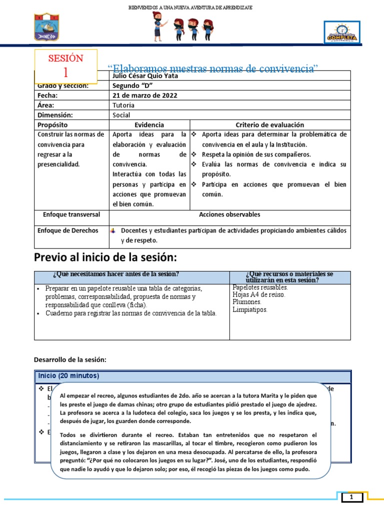 Normas de Convivencia en Aula 2D | PDF | Salón de clases | Evaluación