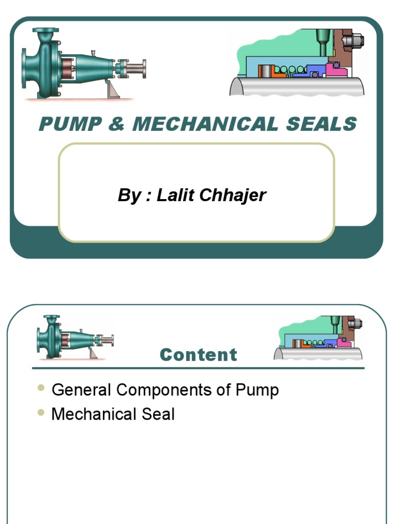 Pump & Mechanical Seals Notes PDF | PDF | Pump | Bearing (Mechanical)
