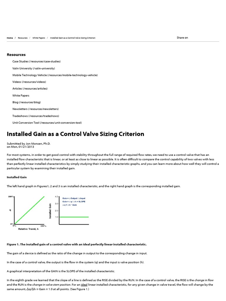 Control Valve Gain and Sizing Criteria | PDF | Valve | Computer Program