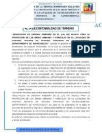 Acta de Libre Disponibilidad de Terreno