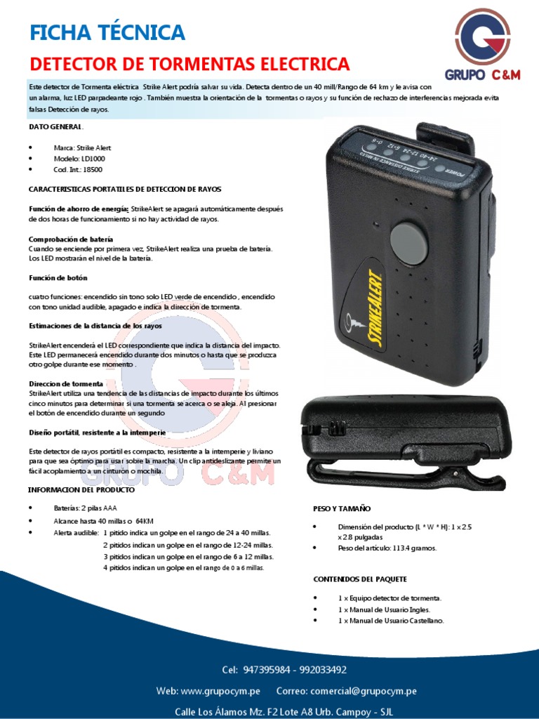 Detector Portátil de Tormentas Strike Alert | PDF | Relámpago | Diodo ...