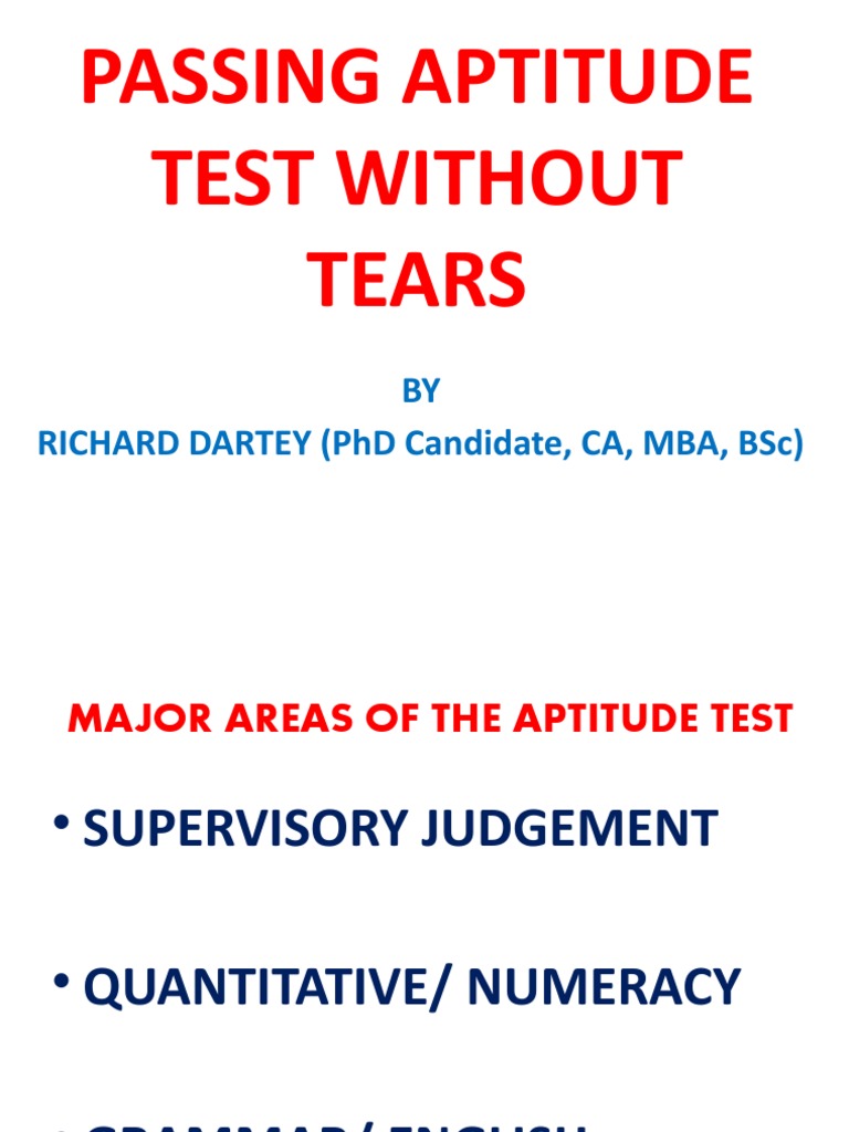 Passing Aptitude Test Without Tears | PDF | Multiple Choice | Cognition