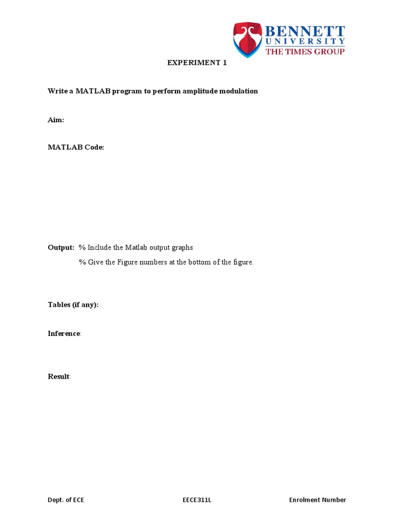 EECE311L Lab Experiment Template PDF