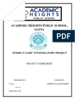 Academic Heights Public School, Satna: "Subject Name" Investigatory Project