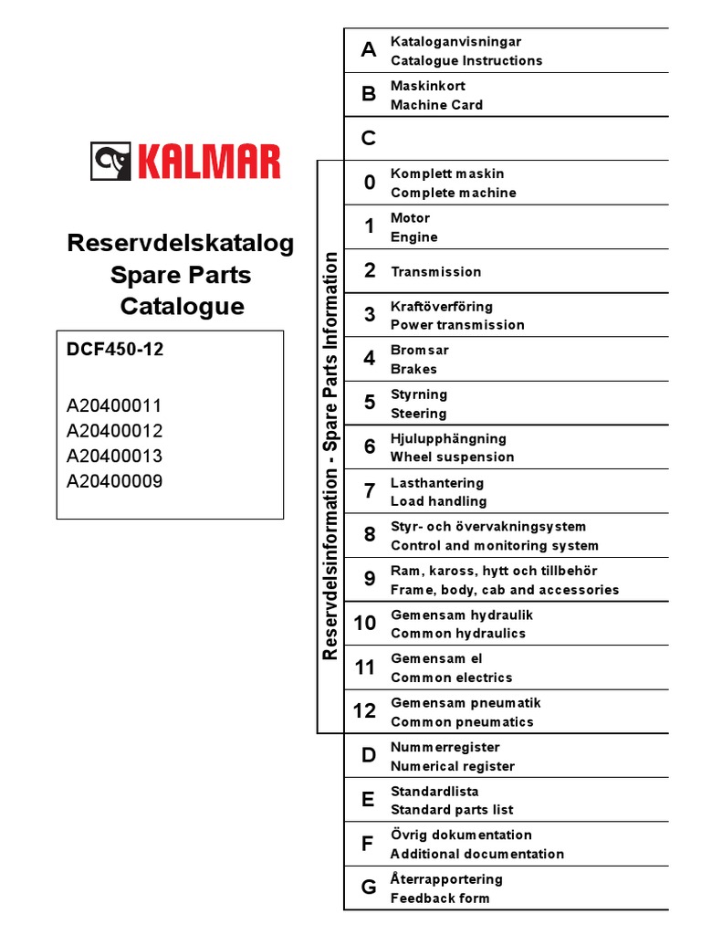 Manual de Peças Kalmar PDF | PDF
