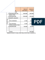 Presupuesto Logistica Vidal