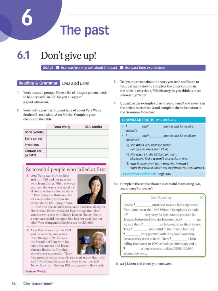 SB - UNIT 6 Pages 56 - 57 | PDF