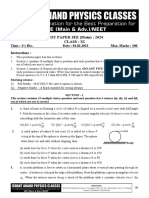 XI Test Paper JEE (Main) Dt. 01.02.2023