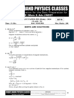 Hints and Solutions - XI Test Paper JEE (Main) Dt. 02.02.2023 - SET-B