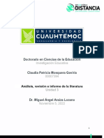 Análisis, Revisión e Informe de La Literatura - Claudia - Mosquera
