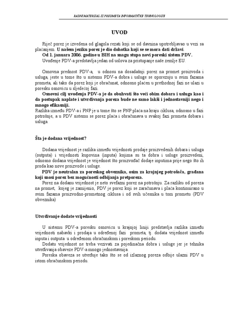 PDV objašnjenje | PDF