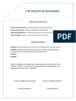 Formato de Reporte de Actividades