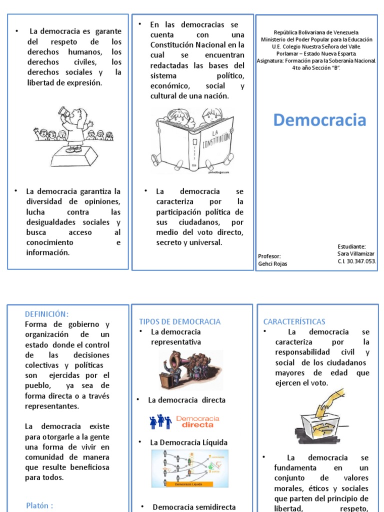 Tipos y Características de la Democracia | PDF | Democracia ...