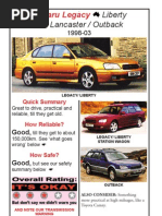 Subaru Legacy Liberty Lancaster Outback 1998-03