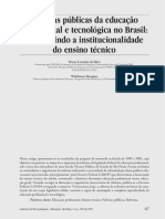 Políticas públicas da educação profissional e tecnológica