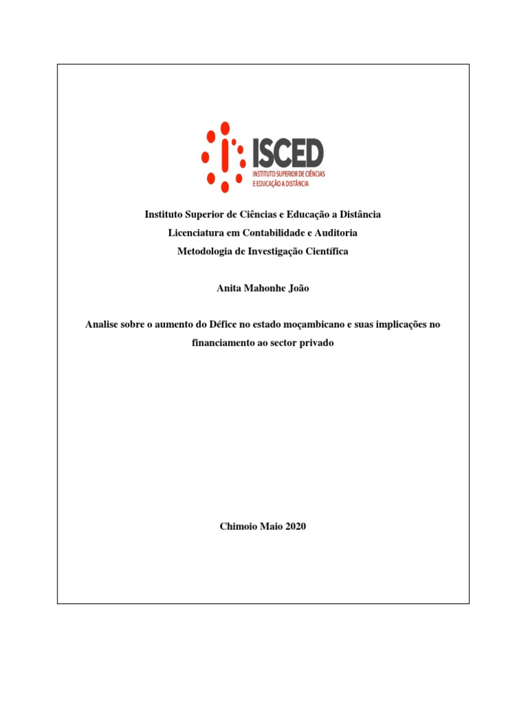 Défice No Estado Moçambicano | PDF | Politica fiscal | Economia