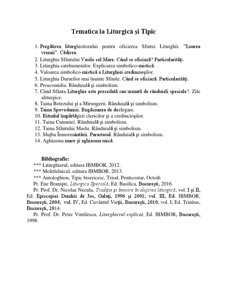 Liturgica Si Tipic | PDF