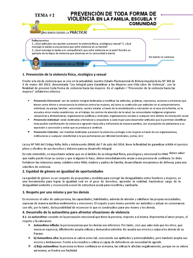 Prevención de Violencia en Comunidad y Familia | PDF | La violencia ...
