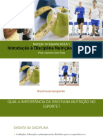 Aula 0 - Introdução À Disciplina Nutrição No Esporte - Nutrição PDF