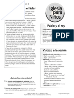 Iglesia para Niños. Lecciones para El Líder. Pablo y El Rey. Vistazo A La Sesión. Unidad 6 - Sesión 4 PDF