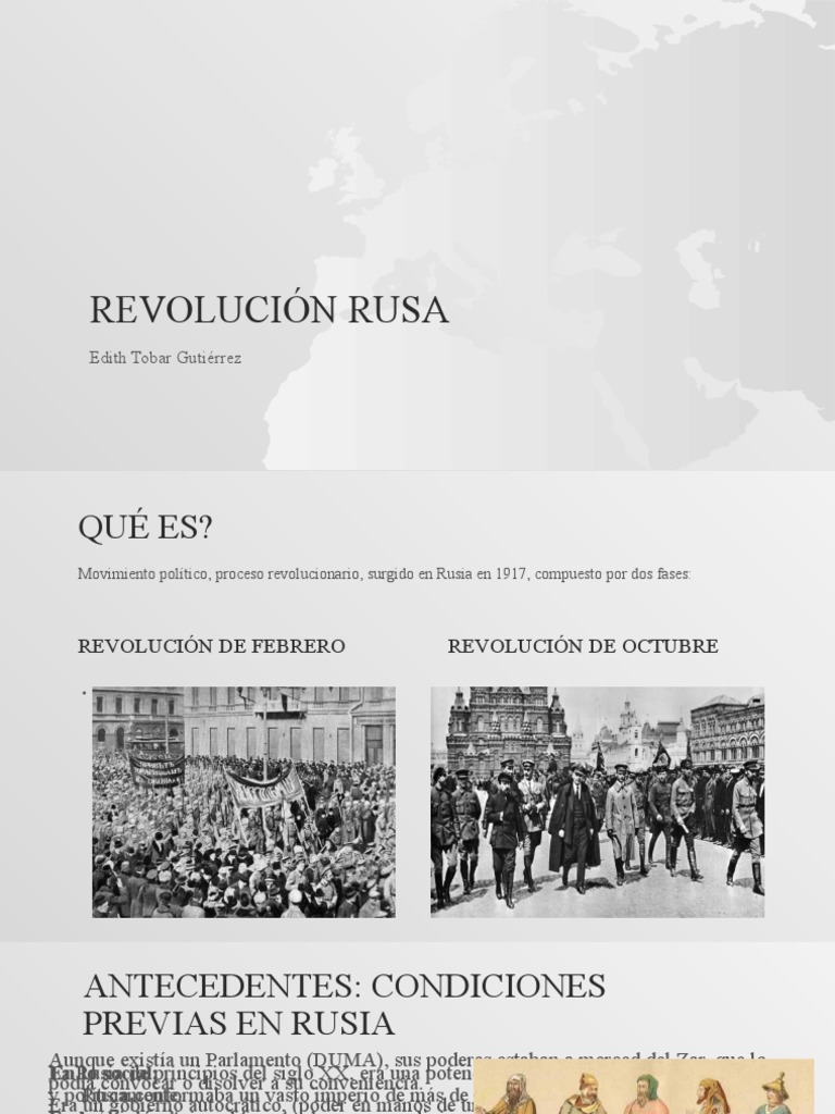 Causas y fases de la Revolución Rusa | PDF | Imperio ruso | Vladimir Lenin