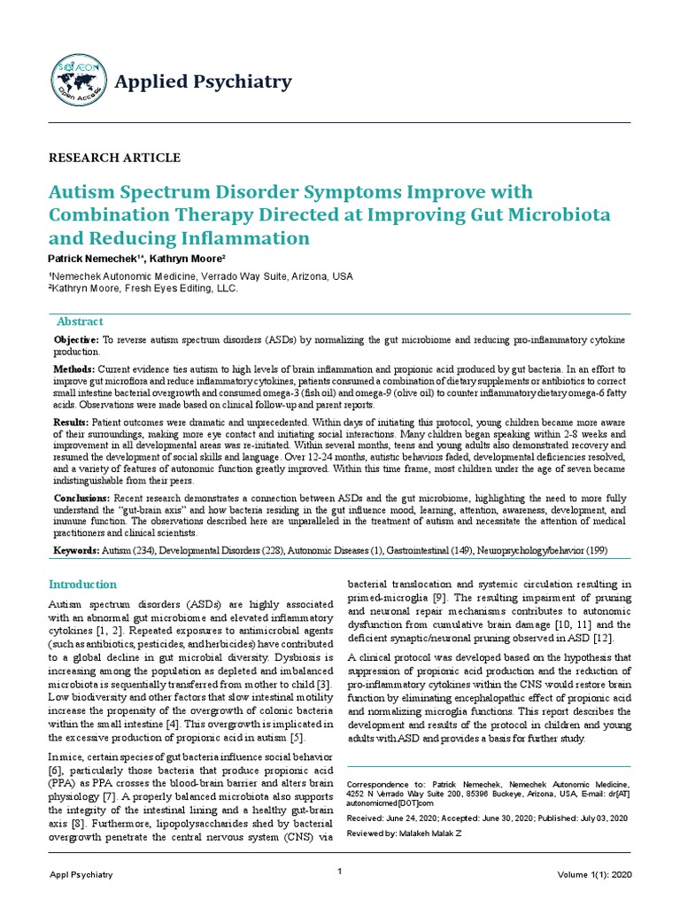 Autism Spectrum Disorder Symptoms Improve With Combination Therapy
