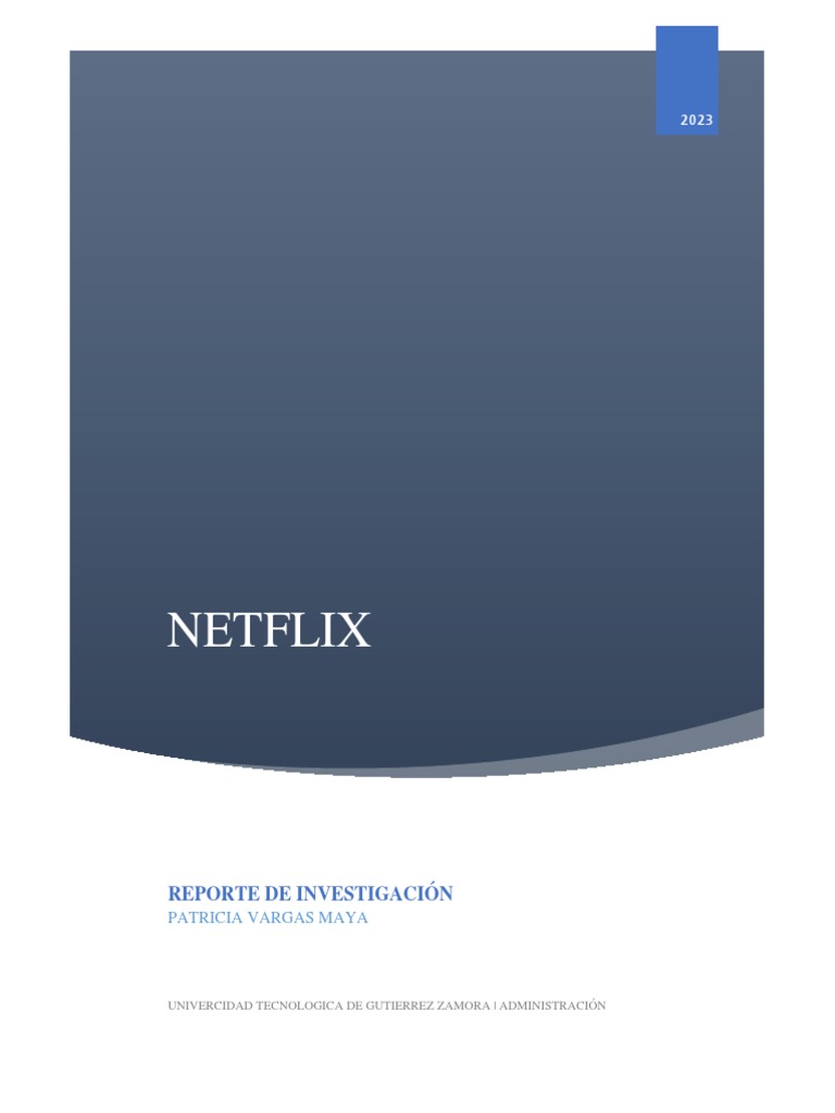 Reporte Netflix PDF Netflix Streaming Media