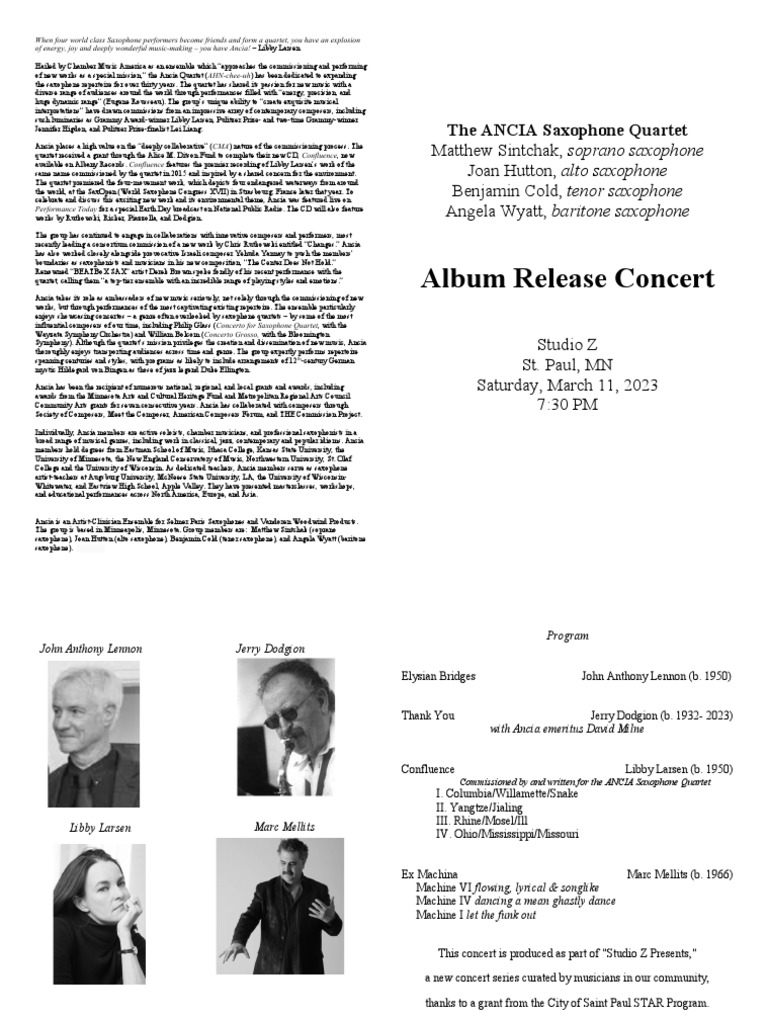 2023 Studio Z PDF Saxophone Composers