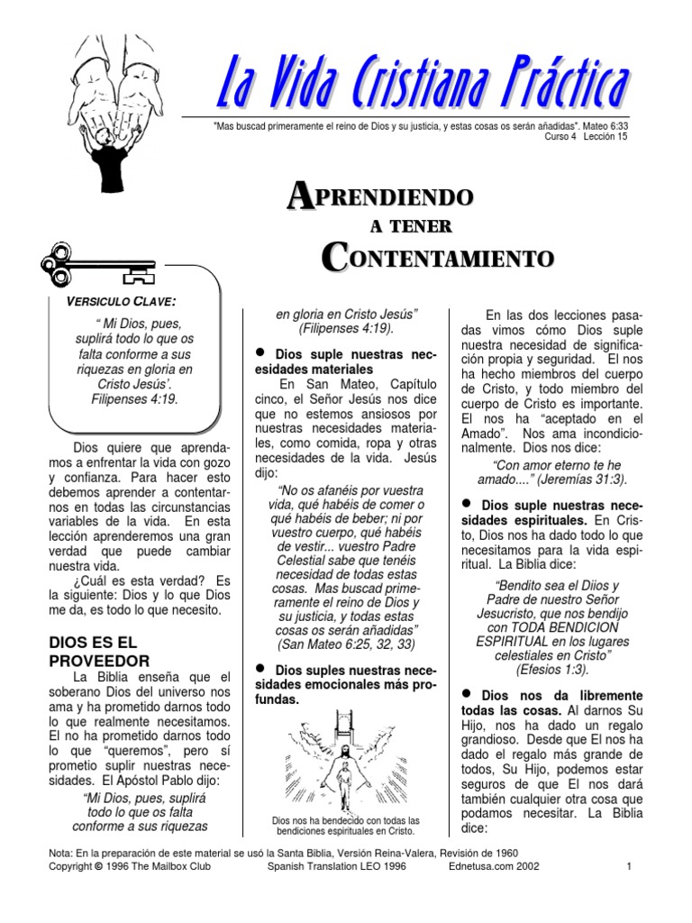 Leccion 15 - Aprendiendo A Tener Contentamiento | PDF | Dios | Pecado