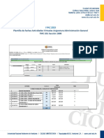 Plantilla de Fechas Calendario de Las Actividades Virtuales Asignatura Administración General TMC 201 IPAC 2023