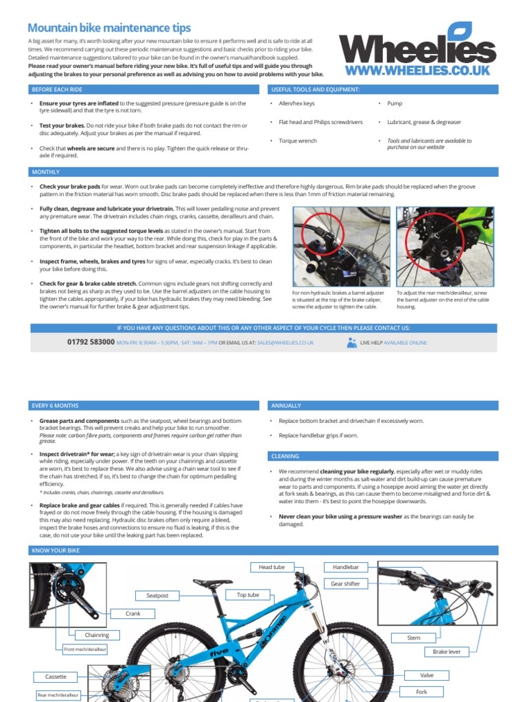 MTB Bike Maintenance PDF PDF Private Transport Transport